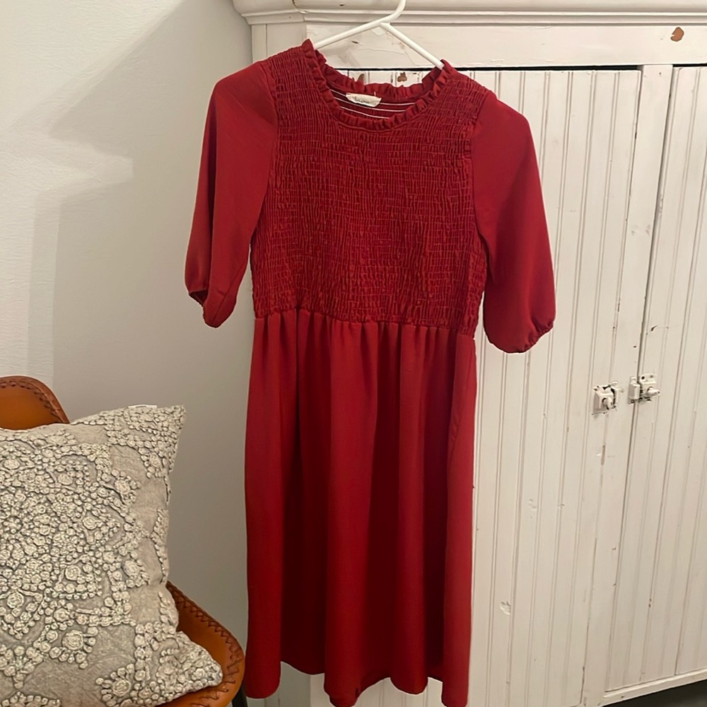Women’s (S) Les Amis Deep Red Midi Dress